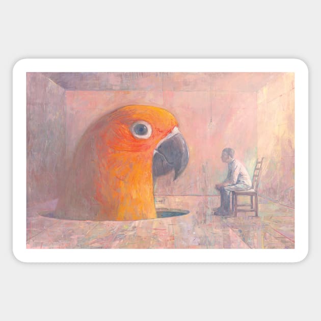 parrot photoprint - Shaun Tan Sticker by Bequeat